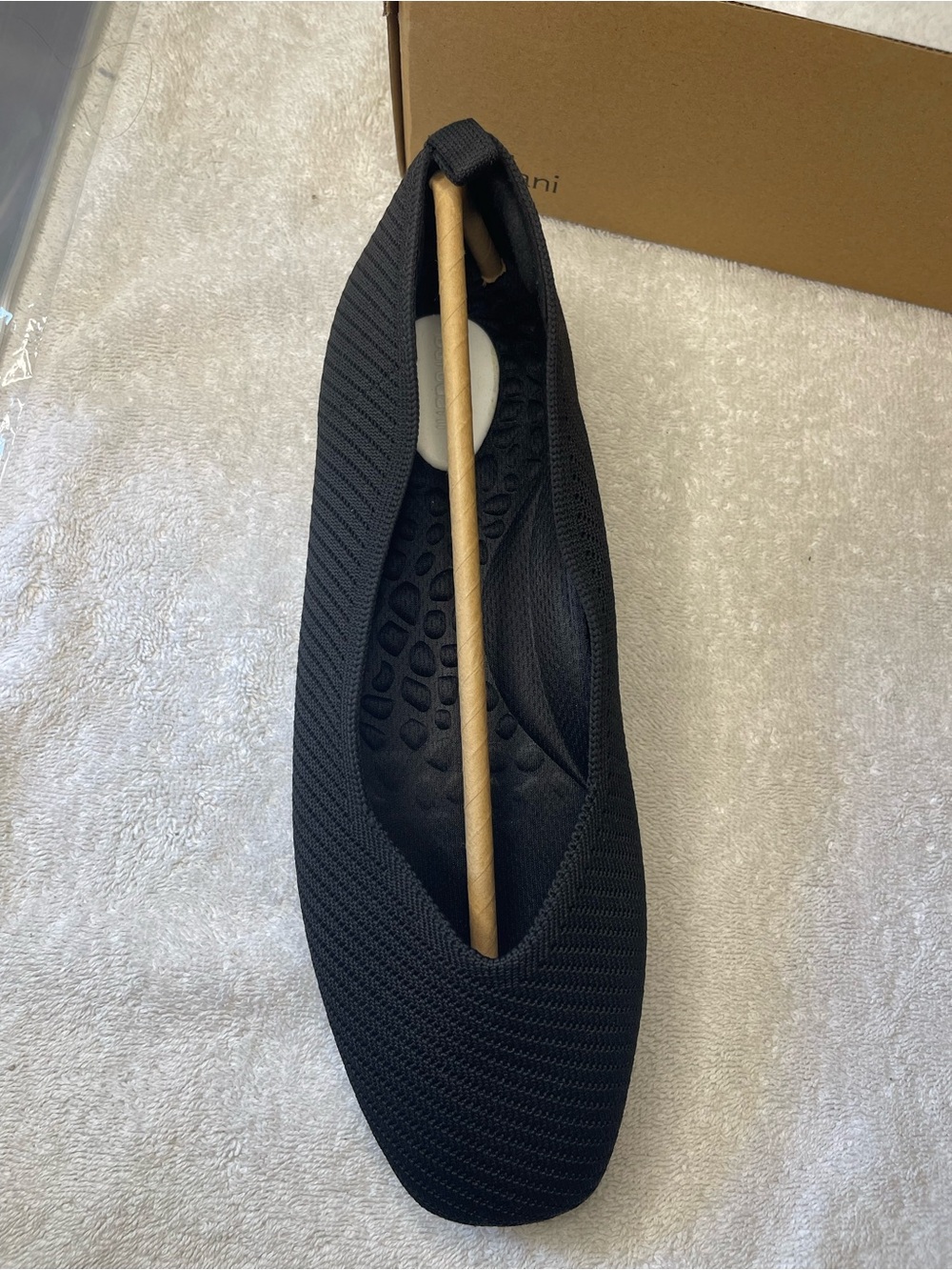NWOT Burudani Black Knit Ballet Flat - Comfortable Everyday Slip-On sz 9.5 (56)